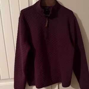 NEW!! Banana Republic Quilted Half-Zip Sweater - Plum